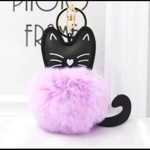 New‼️ Purple & Black Cat Super Soft PomPom